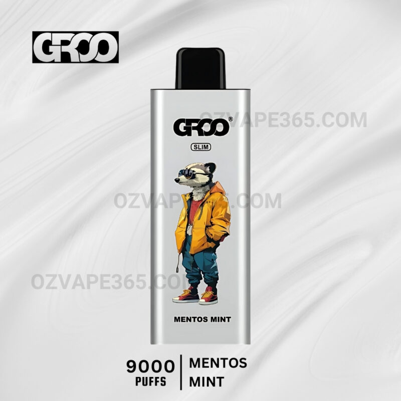 GROO Slim 9000 Puffs Mentos Mint 7 GROO Slim 9000 Puffs Mentos Mint