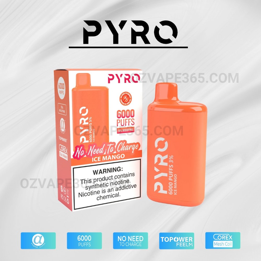 PYRO Vape 6000 Puffs 5% Ice Mango PYRO Vape 6000 Puffs 5% Ice Mango